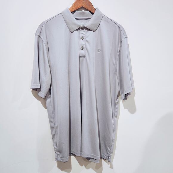 Ariat Tek Mens Gray Casual Performance Golf Polo Shirt Size XL Athleisure Sporty - Picture 1 of 14
